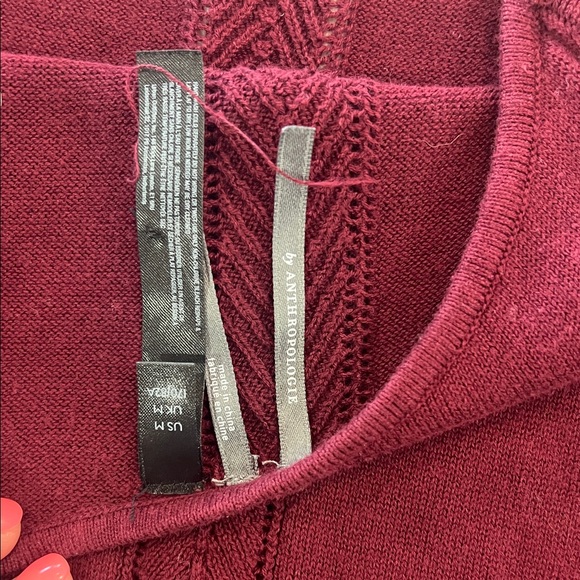 Anthropologie Burgundy Jumpsuit and Cardigan Set - Picture 4 of 4